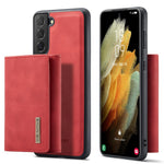 DG.MING M1-serien avtagbar plånboksdesign läderbelagd TPU + PC-skal med stativ för Samsung Galaxy S21 5G/4G