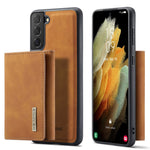 DG.MING M1-serien avtagbar plånboksdesign läderbelagd TPU + PC-skal med stativ för Samsung Galaxy S21 5G/4G