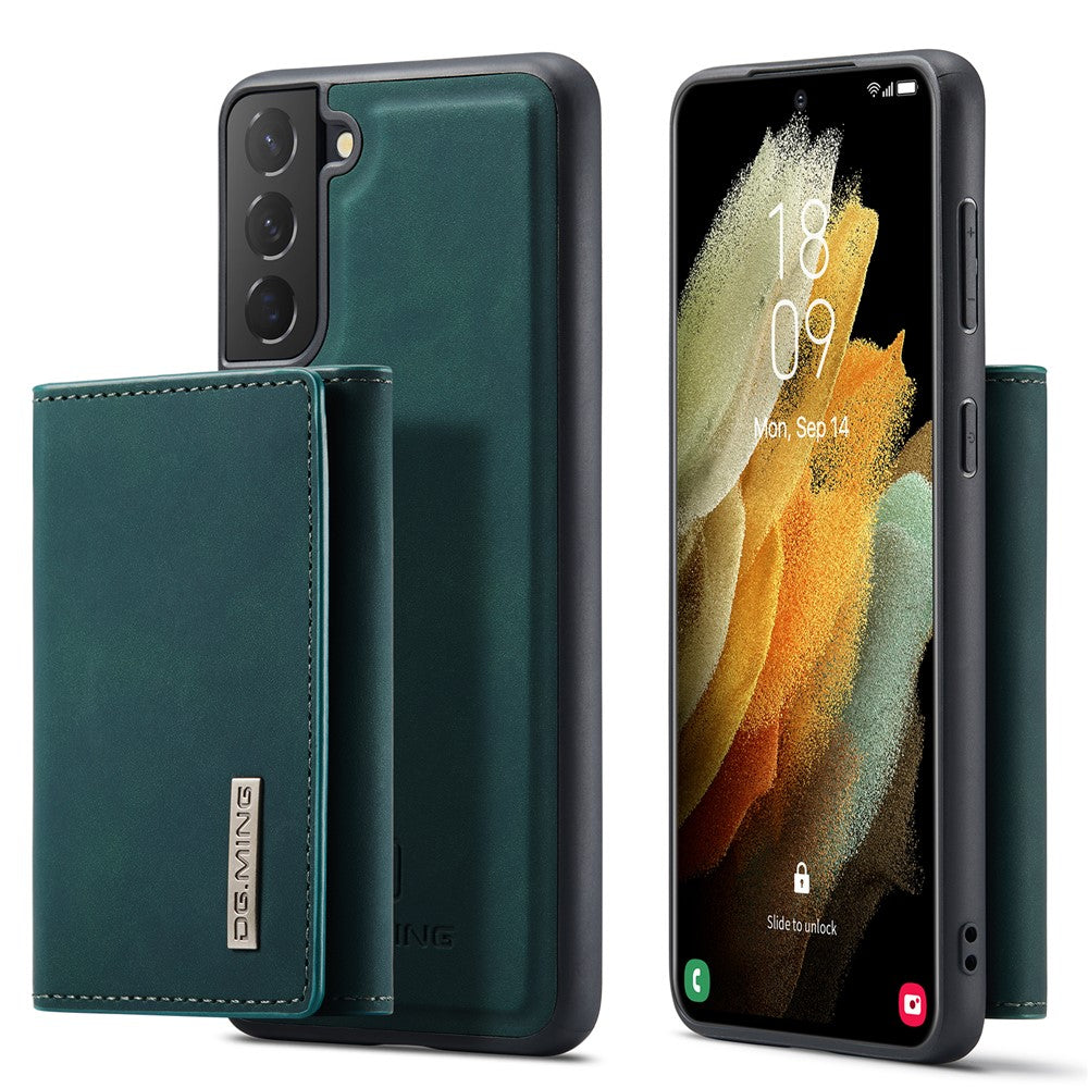 DG.MING M1 Series Detachable Wallet Design Leather Coated TPU + PC Case with Kickstand for Samsung Galaxy S21 5G/4G