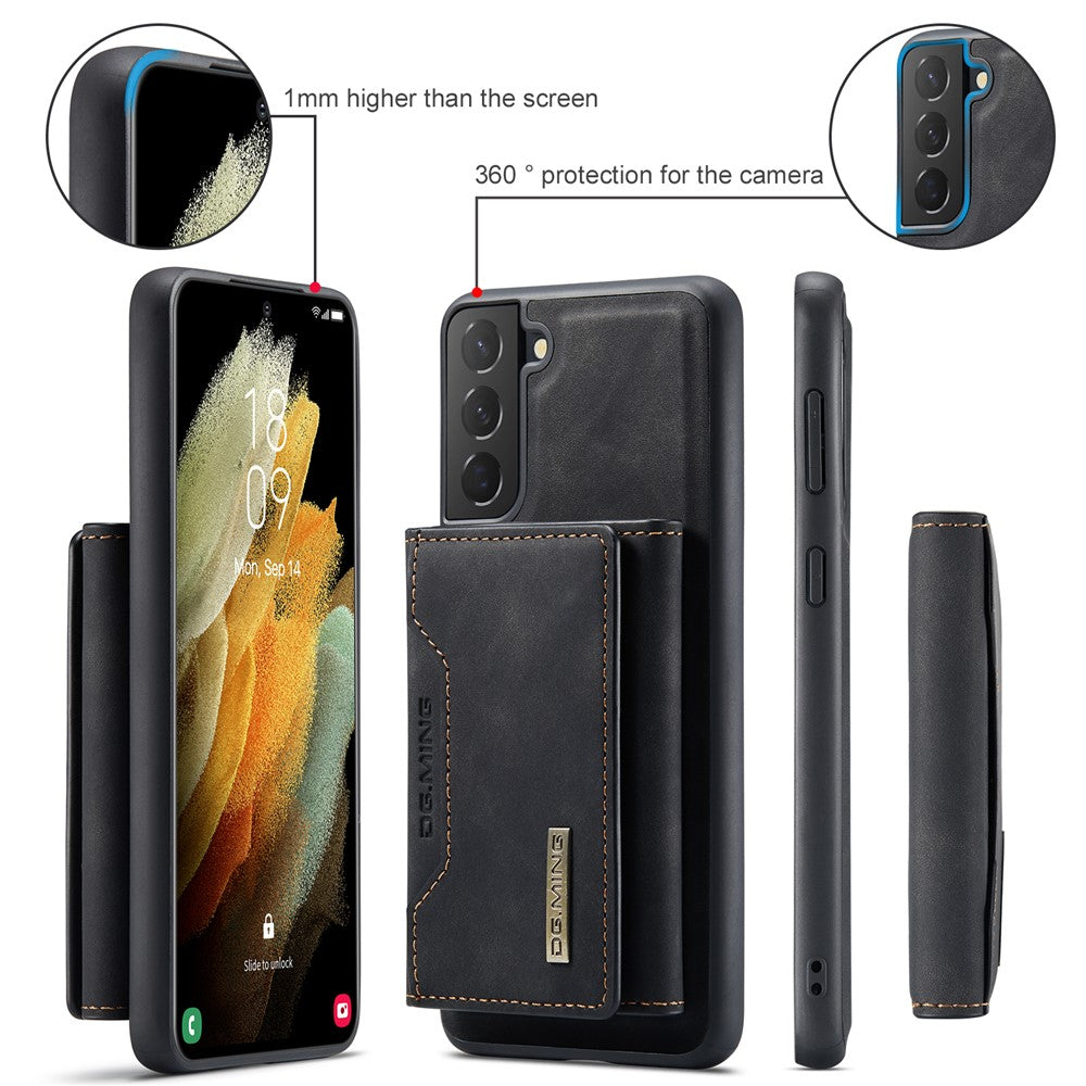DG.MING M2-serien, avtagbart 2-i-1-magnetiskt plånboksfodral med stativ för Samsung Galaxy S21 5G/4G