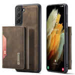DG.MING M2-serien, avtagbart 2-i-1-hybridskal med magnetisk plånboksdesign och stativ för Samsung Galaxy S21 5G/4G