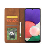 FORWENW for Samsung Galaxy A22 5G (EU Version) Fantasy Series Skin-Touch Leather Wallet Stand Phone Case