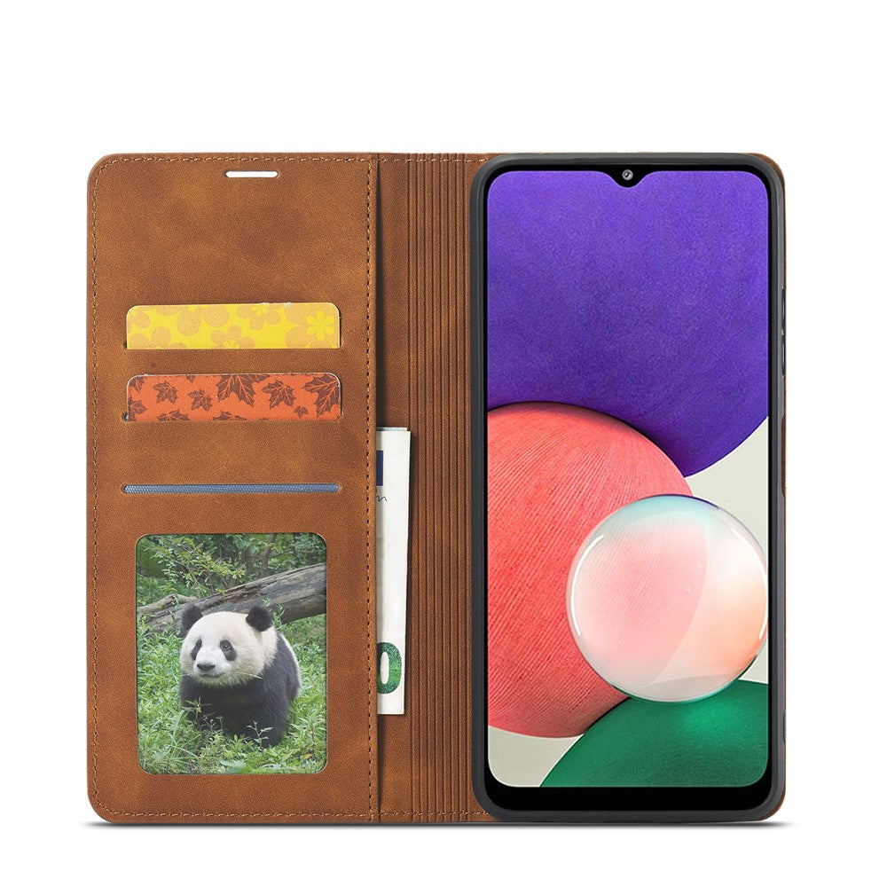 FORWENW for Samsung Galaxy A22 5G (EU Version) Fantasy Series Skin-Touch Leather Wallet Stand Phone Case