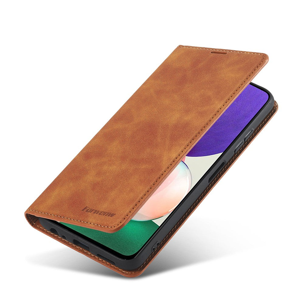 FORWENW for Samsung Galaxy A22 5G (EU Version) Fantasy Series Skin-Touch Leather Wallet Stand Phone Case