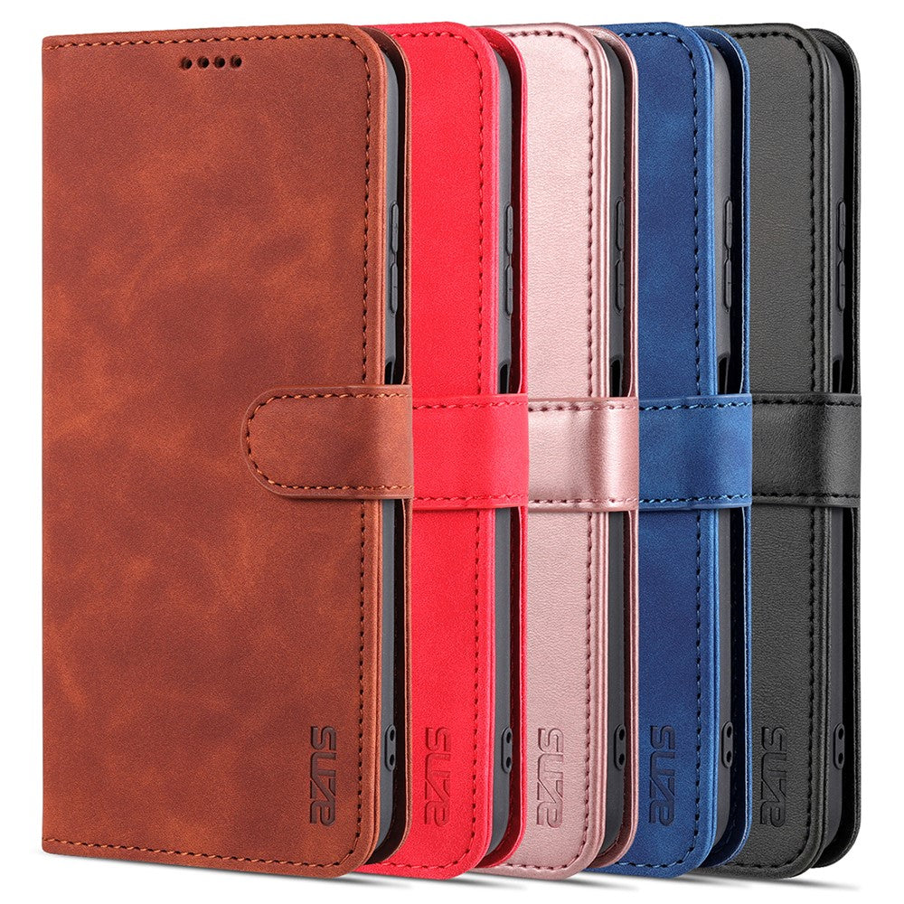 AZNS PU Leather Wallet Stand Phone Cover Shell for Samsung Galaxy A22 5G (EU Version)
