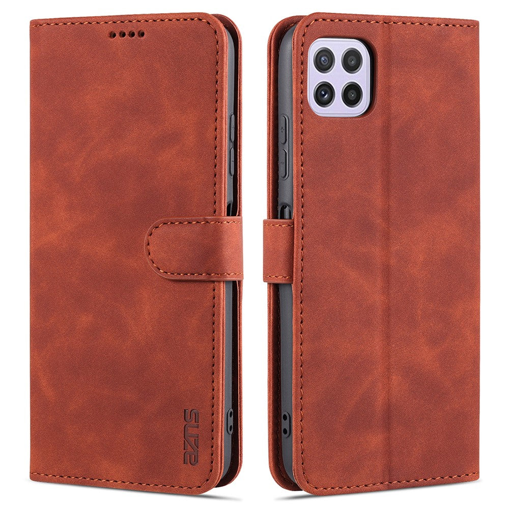 AZNS PU Leather Wallet Stand Phone Cover Shell for Samsung Galaxy A22 5G (EU Version)