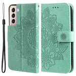 Imprint Flowers Pattern PU Leather Wallet Phone Case with Lanyard for Samsung Galaxy S21 5G/4G