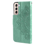 Imprint Flowers Pattern PU Leather Wallet Phone Case with Lanyard for Samsung Galaxy S21 5G/4G
