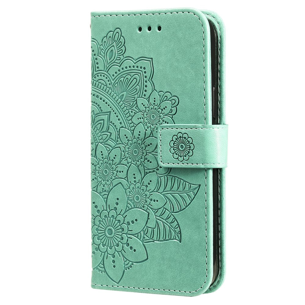 Imprint Flowers Pattern PU Leather Wallet Phone Case with Lanyard for Samsung Galaxy S21 5G/4G