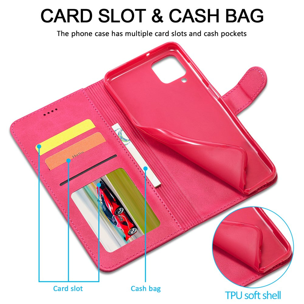 LC.IMEEKE Wallet Design Leather Phone Stand Case Protector for Samsung Galaxy A22 4G (EU Version)