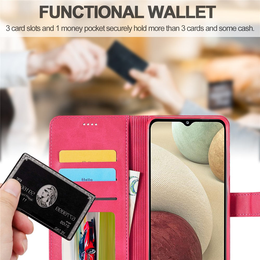 LC.IMEEKE Wallet Design Leather Phone Stand Case Protector for Samsung Galaxy A22 4G (EU Version)
