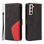 For Samsung Galaxy S21 5G / 4G Leather Case Wallet Stand Color Splicing Phone Cover