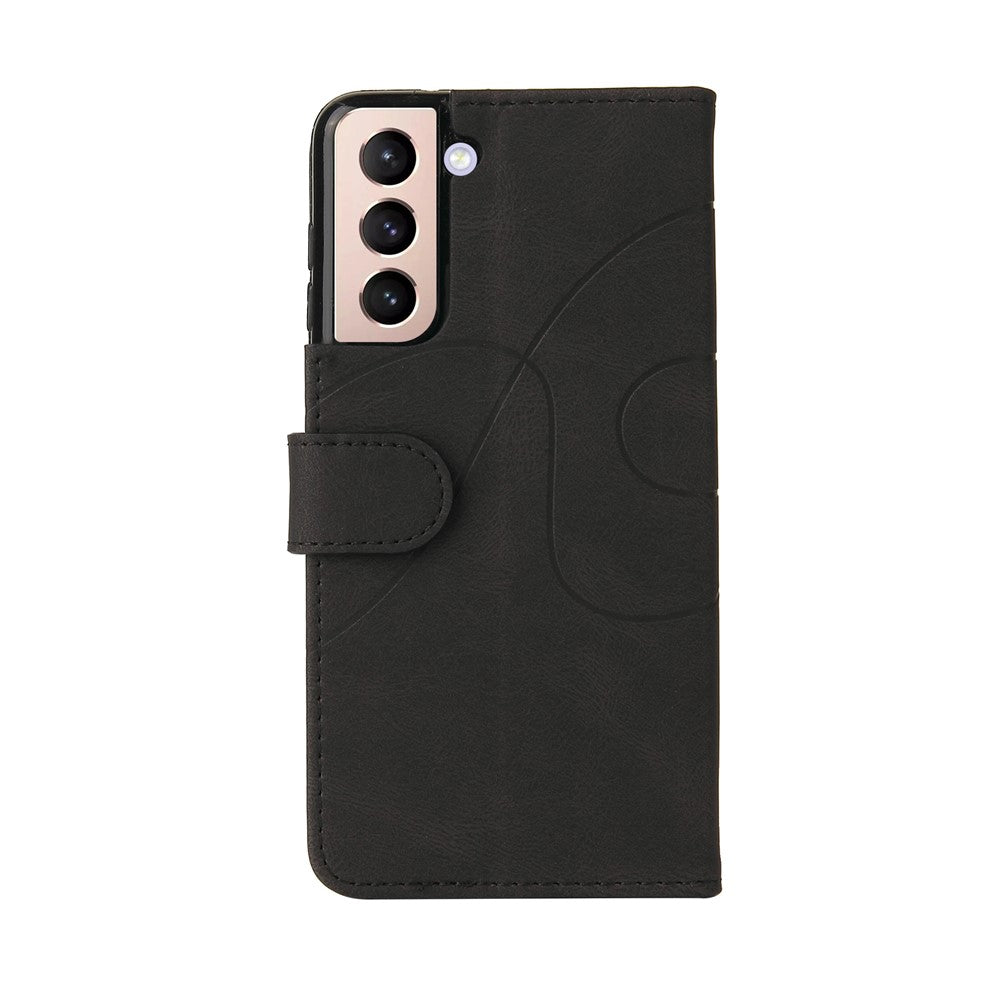 For Samsung Galaxy S21 5G / 4G Leather Case Wallet Stand Color Splicing Phone Cover