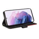 For Samsung Galaxy S21 5G / 4G Leather Case Wallet Stand Color Splicing Phone Cover