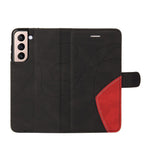 For Samsung Galaxy S21 5G / 4G Leather Case Wallet Stand Color Splicing Phone Cover