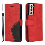 For Samsung Galaxy S21 5G / 4G Leather Case Wallet Stand Color Splicing Phone Cover