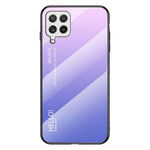 Tempered Glass Design Gradient Color Pattern TPU Frame Hybrid Shockproof Phone Case for Samsung Galaxy A22 4G (EU Version)