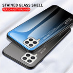 Tempered Glass Design Gradient Color Pattern TPU Frame Hybrid Shockproof Phone Case for Samsung Galaxy A22 4G (EU Version)