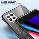 Tempered Glass Design Gradient Color Pattern TPU Frame Hybrid Shockproof Phone Case for Samsung Galaxy A22 4G (EU Version)