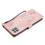 For Samsung Galaxy A22 5G (EU) Wallet Case Floral Butterfly Imprinted Leather Phone Cover Stand