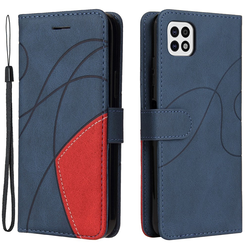 Til Samsung Galaxy A22 5G (EU-version) Læderetui Pung Stativ Farve Splejse Telefoncover