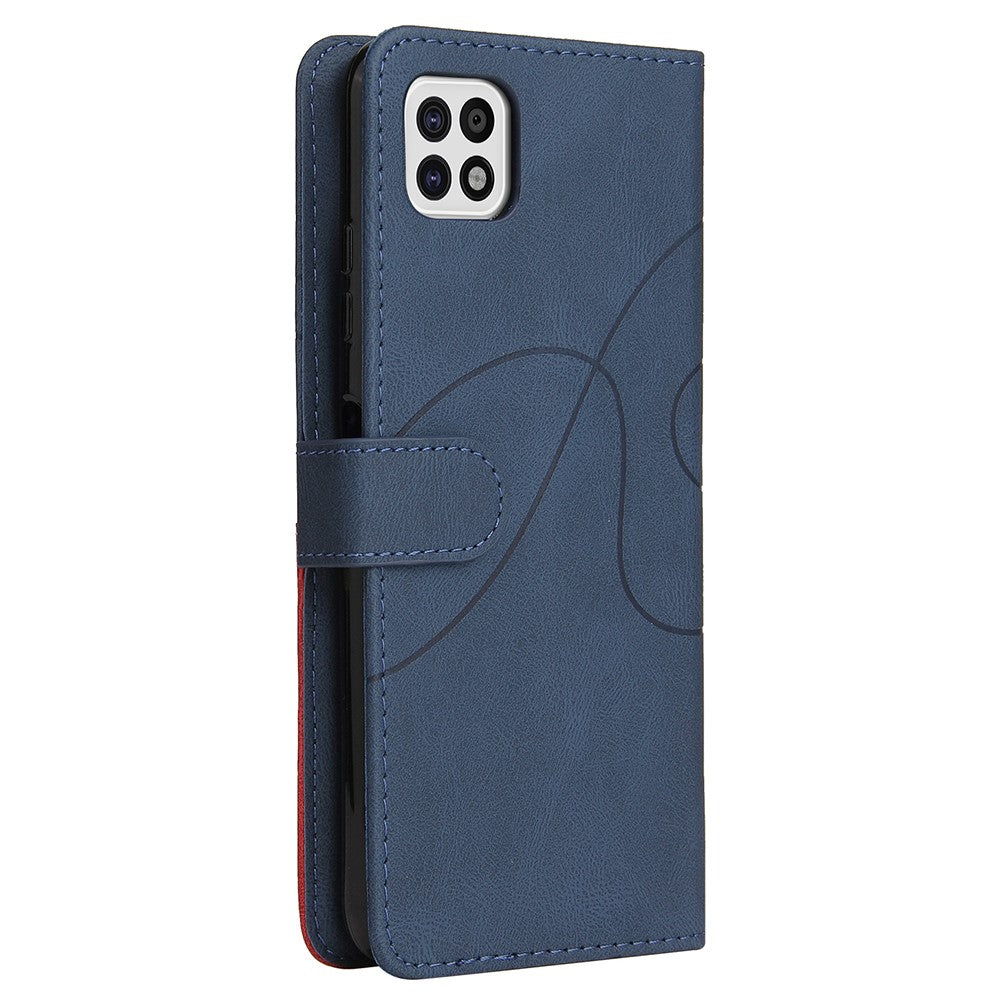 Til Samsung Galaxy A22 5G (EU-version) Læderetui Pung Stativ Farve Splejse Telefoncover