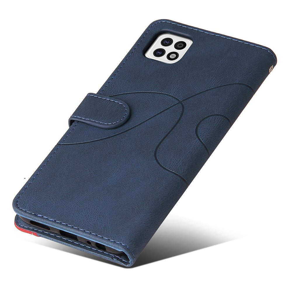Til Samsung Galaxy A22 5G (EU-version) Læderetui Pung Stativ Farve Splejse Telefoncover