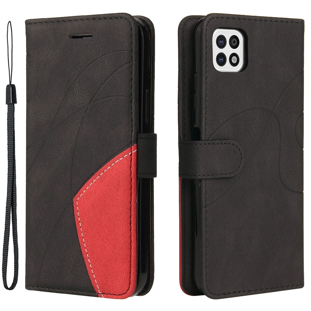 Til Samsung Galaxy A22 5G (EU-version) Læderetui Pung Stativ Farve Splejse Telefoncover