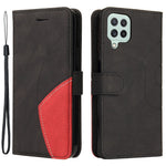Til Samsung Galaxy A22 4G (EU-version) Lædercover Pung Stand Farve Splejsning Telefoncover
