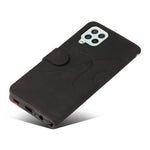Til Samsung Galaxy A22 4G (EU-version) Lædercover Pung Stand Farve Splejsning Telefoncover