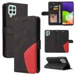 Til Samsung Galaxy A22 4G (EU-version) Lædercover Pung Stand Farve Splejsning Telefoncover