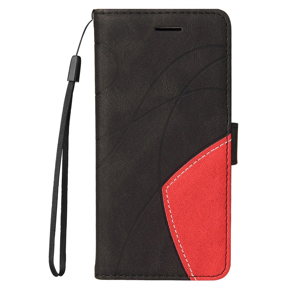 Til Samsung Galaxy A22 4G (EU-version) Lædercover Pung Stand Farve Splejsning Telefoncover