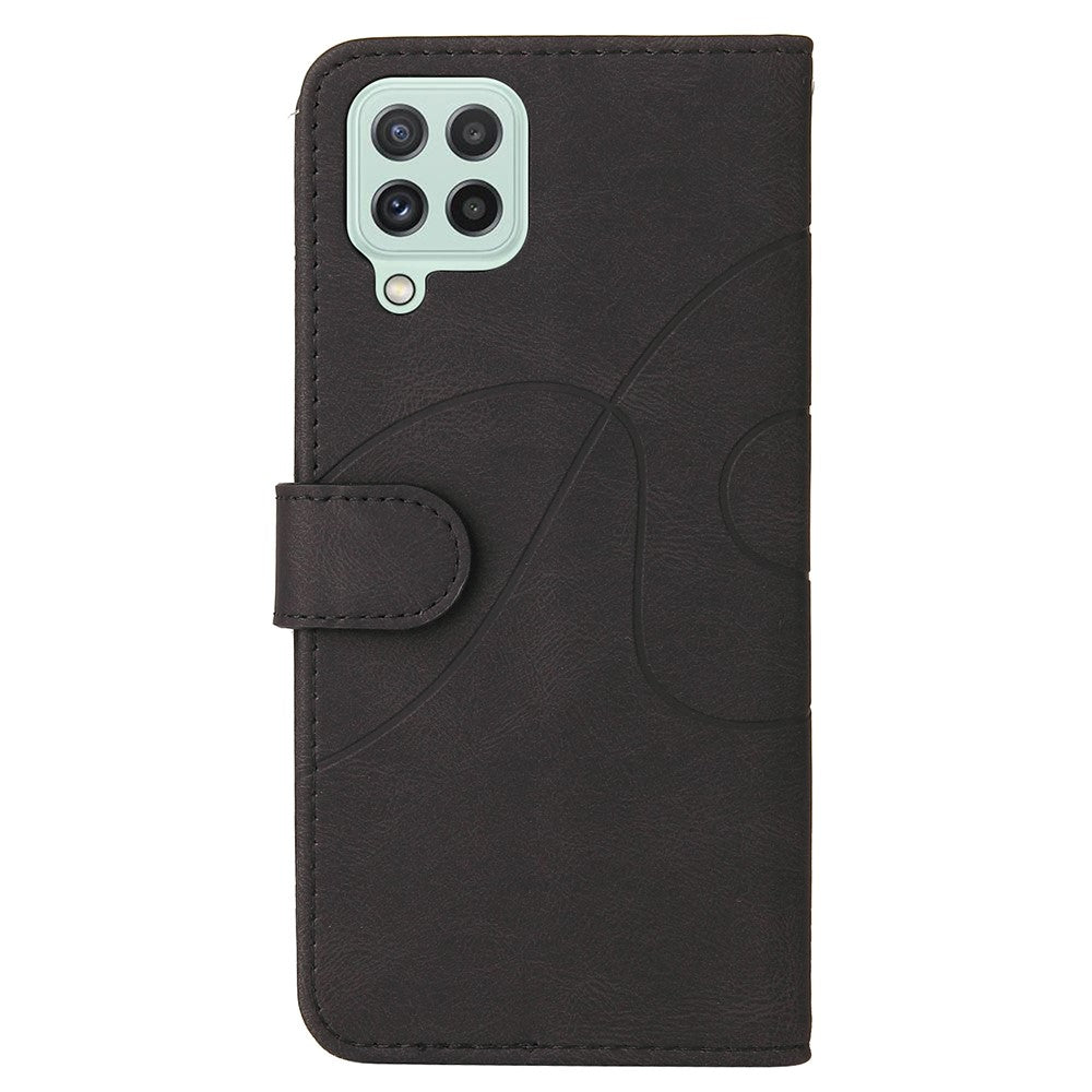Til Samsung Galaxy A22 4G (EU-version) Lædercover Pung Stand Farve Splejsning Telefoncover
