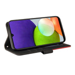 Til Samsung Galaxy A22 4G (EU-version) Lædercover Pung Stand Farve Splejsning Telefoncover