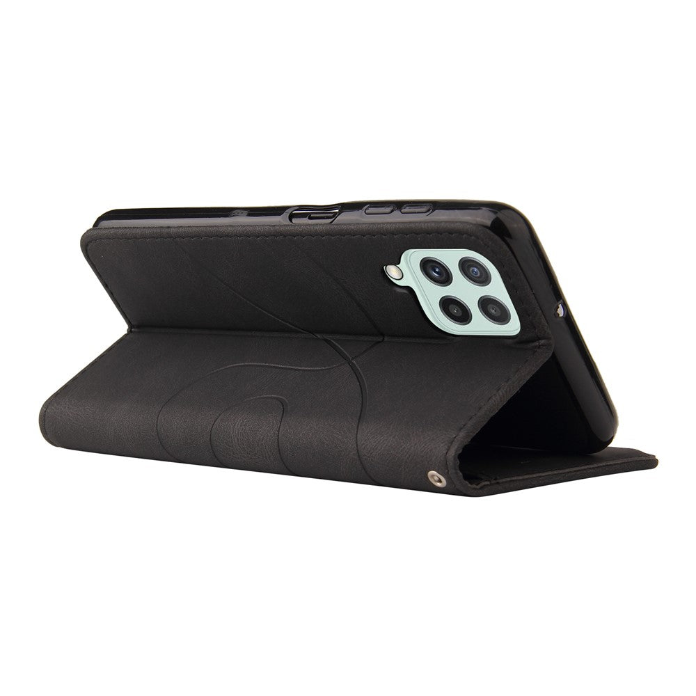 Til Samsung Galaxy A22 4G (EU-version) Lædercover Pung Stand Farve Splejsning Telefoncover