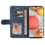 For Samsung Galaxy A42 5G Leather Case Wallet Stand Color Splicing Phone Cover