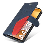 For Samsung Galaxy A42 5G Leather Case Wallet Stand Color Splicing Phone Cover