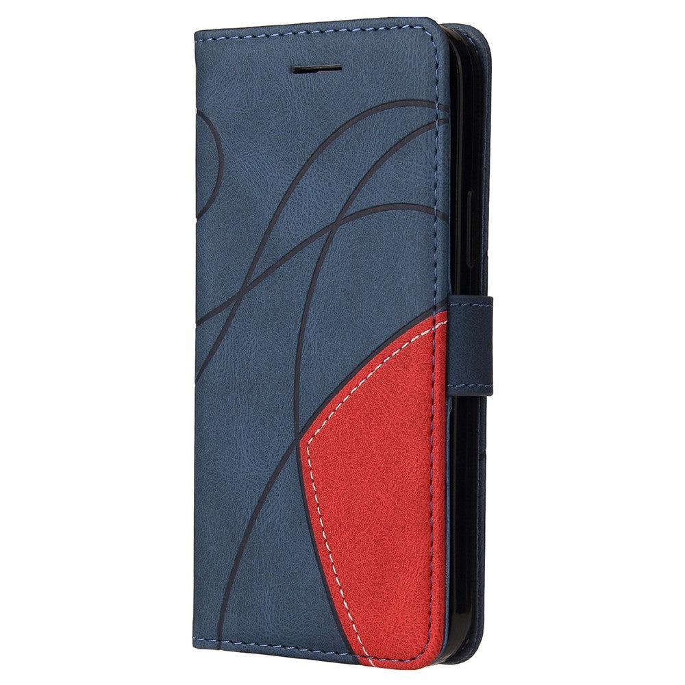 For Samsung Galaxy A42 5G Leather Case Wallet Stand Color Splicing Phone Cover