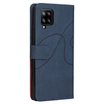 For Samsung Galaxy A42 5G Leather Case Wallet Stand Color Splicing Phone Cover