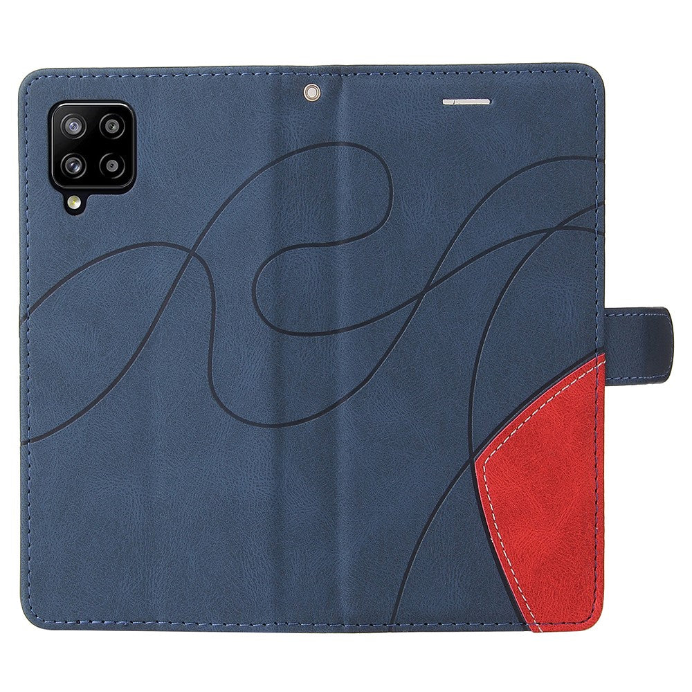 For Samsung Galaxy A42 5G Leather Case Wallet Stand Color Splicing Phone Cover