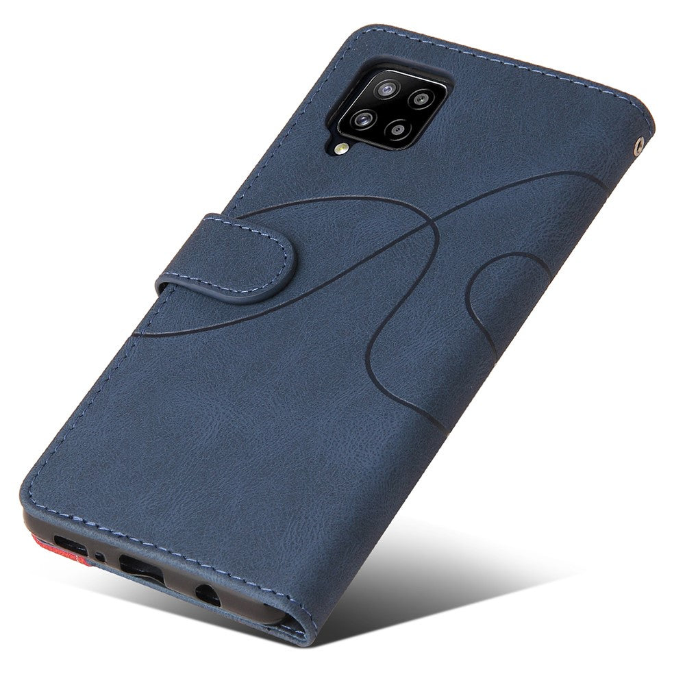 For Samsung Galaxy A42 5G Leather Case Wallet Stand Color Splicing Phone Cover