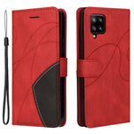 For Samsung Galaxy A42 5G Leather Case Wallet Stand Color Splicing Phone Cover