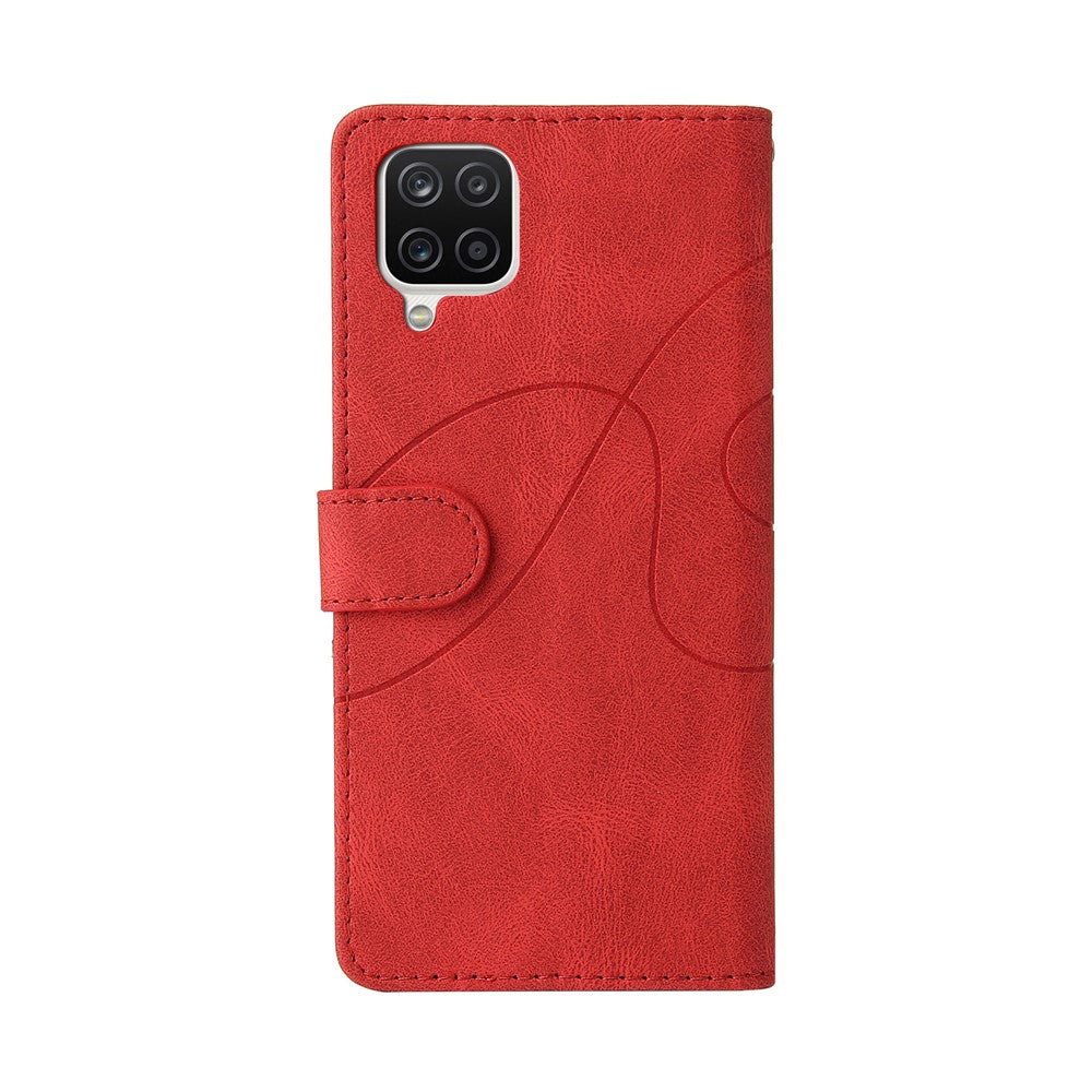 Samsung Galaxy A12 Läderfodral Plånboksfodral Färgskarvning mobilskal