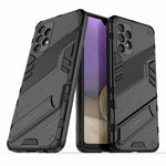 Kraftigt, Stødabsorberende Hybrid Cover i Hård PC og Blød TPU med Foldbar Støttefod til Samsung Galaxy A32 4G (EU Version)