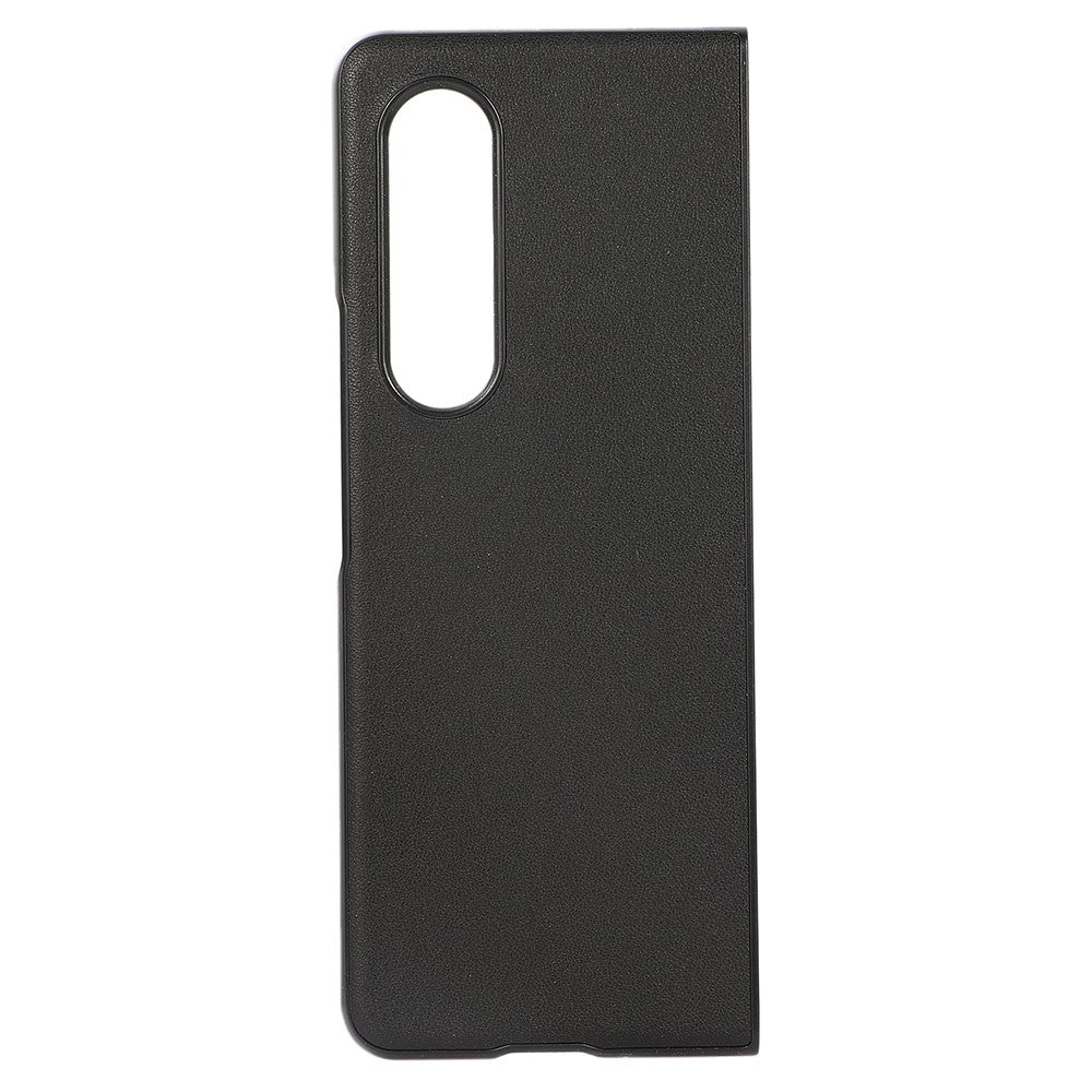 PC + Genuine Leather Back Phone Case Cover for Samsung Galaxy Z Fold3 5G Close-Fit 180-Degree Folding
