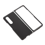 PC + Genuine Leather Back Phone Case Cover for Samsung Galaxy Z Fold3 5G Close-Fit 180-Degree Folding