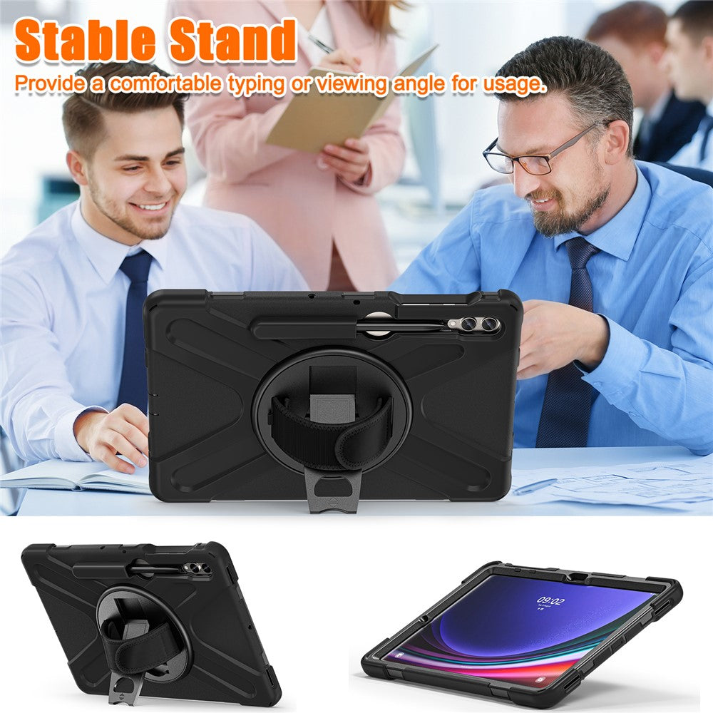 Etui til Samsung Galaxy Tab S9 FE+ / S9+ / S8+ / S7+ / S7 FE T730 T735 T736B T736N tablet-cover med skulderrem