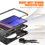 Etui til Samsung Galaxy Tab S9 FE+ / S9+ / S8+ / S7+ / S7 FE T730 T735 T736B T736N tablet-cover med skulderrem