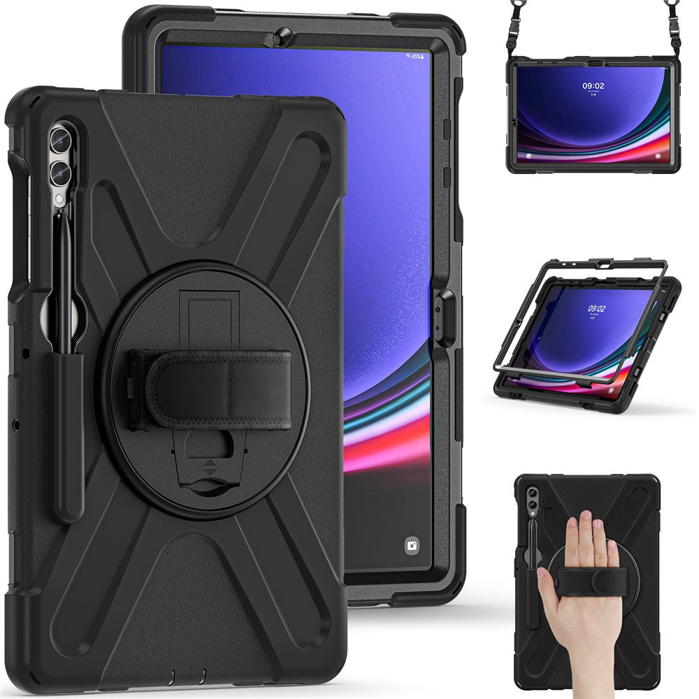 Etui til Samsung Galaxy Tab S9 FE+ / S9+ / S8+ / S7+ / S7 FE T730 T735 T736B T736N tablet-cover med skulderrem