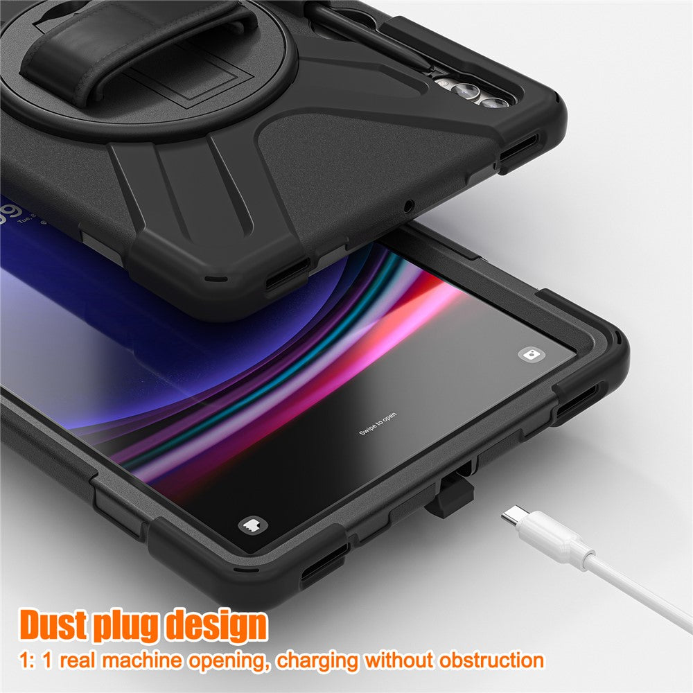 Etui til Samsung Galaxy Tab S9 FE+ / S9+ / S8+ / S7+ / S7 FE T730 T735 T736B T736N tablet-cover med skulderrem